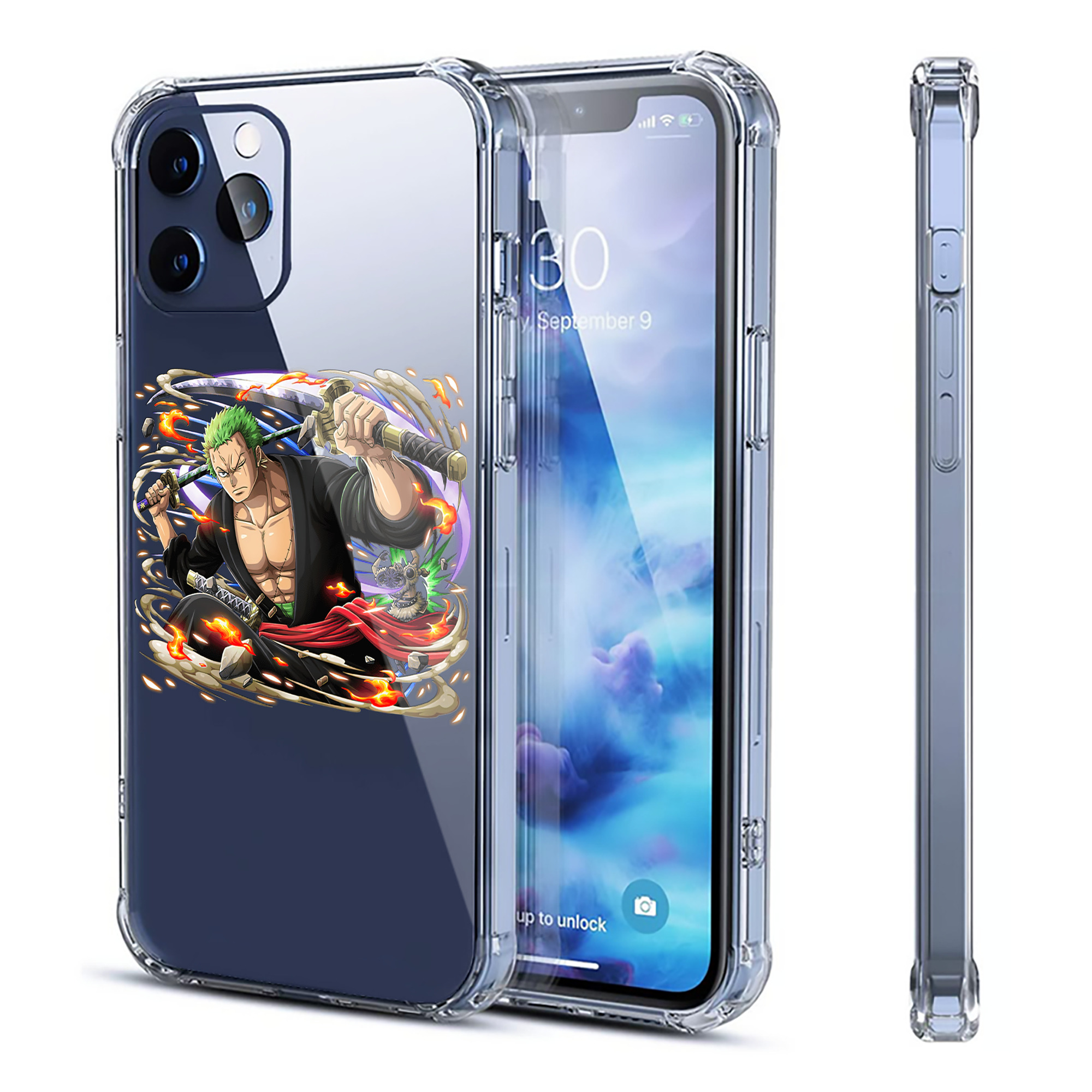 （画像用） ワンピース ロロノア・ゾロ ONE PIECE Roronoa Zoro 【iPhone 12シリーズ対応】透明スマホケース（クリアソフトケース）